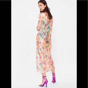 zara printed sequin dress